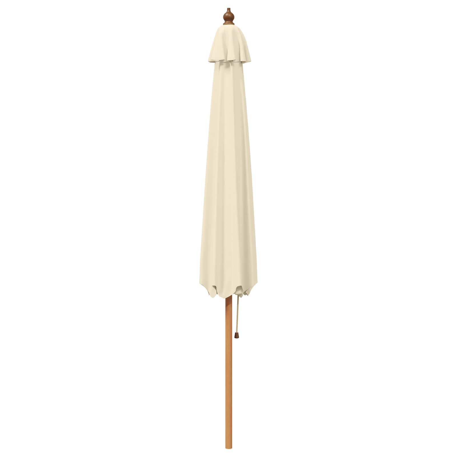 Parasol Ø 300 x 248 cm massief eucalyptushout Crèmewit