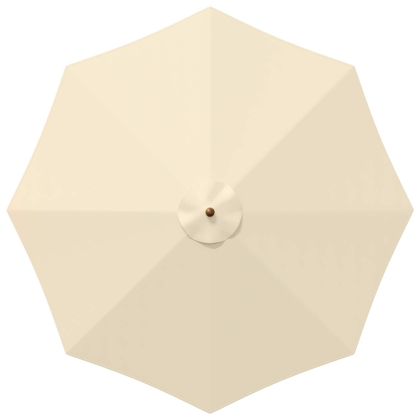 Parasol Ø 300 x 248 cm massief eucalyptushout Crèmewit