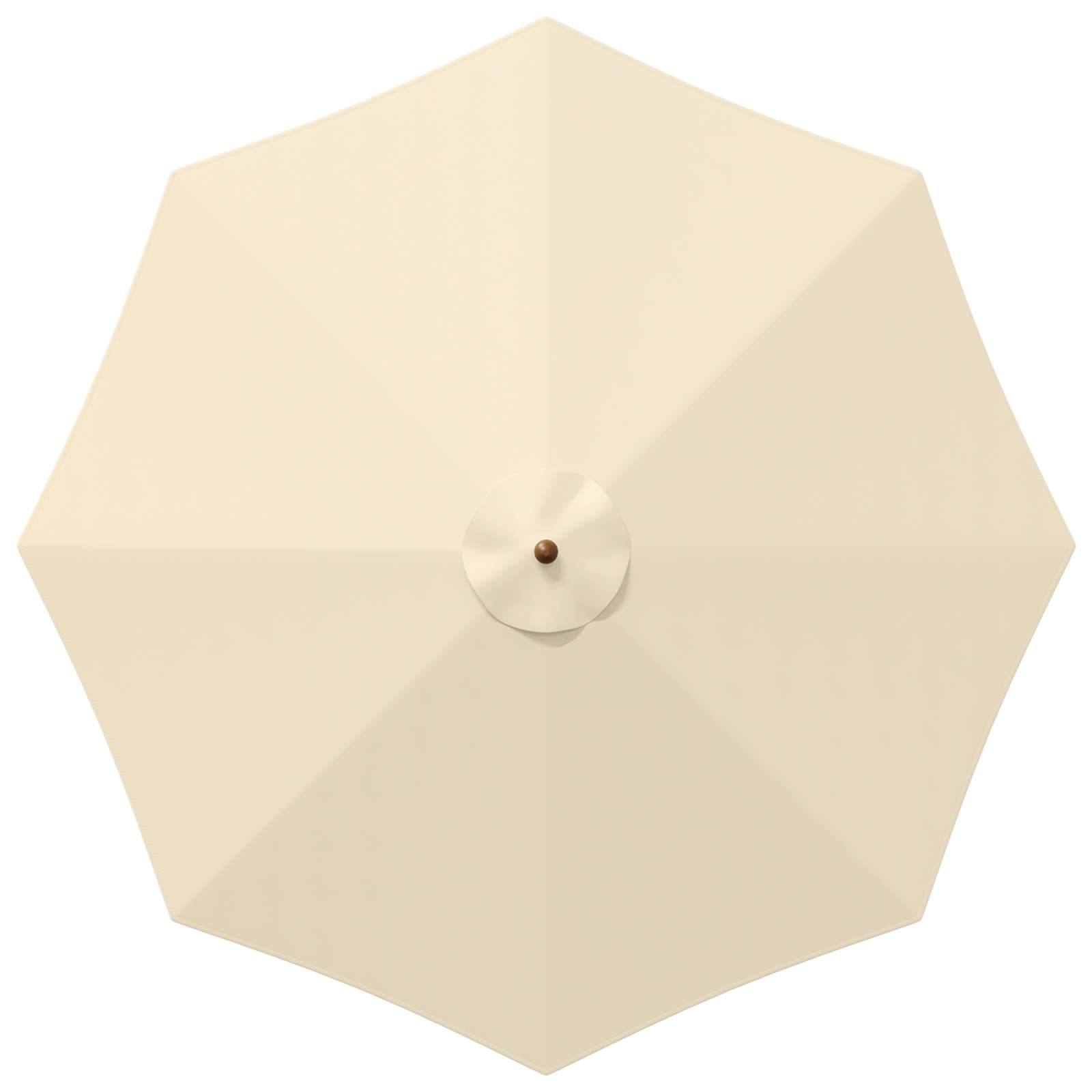 Parasol Ø 300 x 248 cm massief eucalyptushout Crèmewit