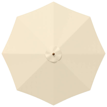 Parasol Ø 300 x 248 cm massief eucalyptushout Crèmewit