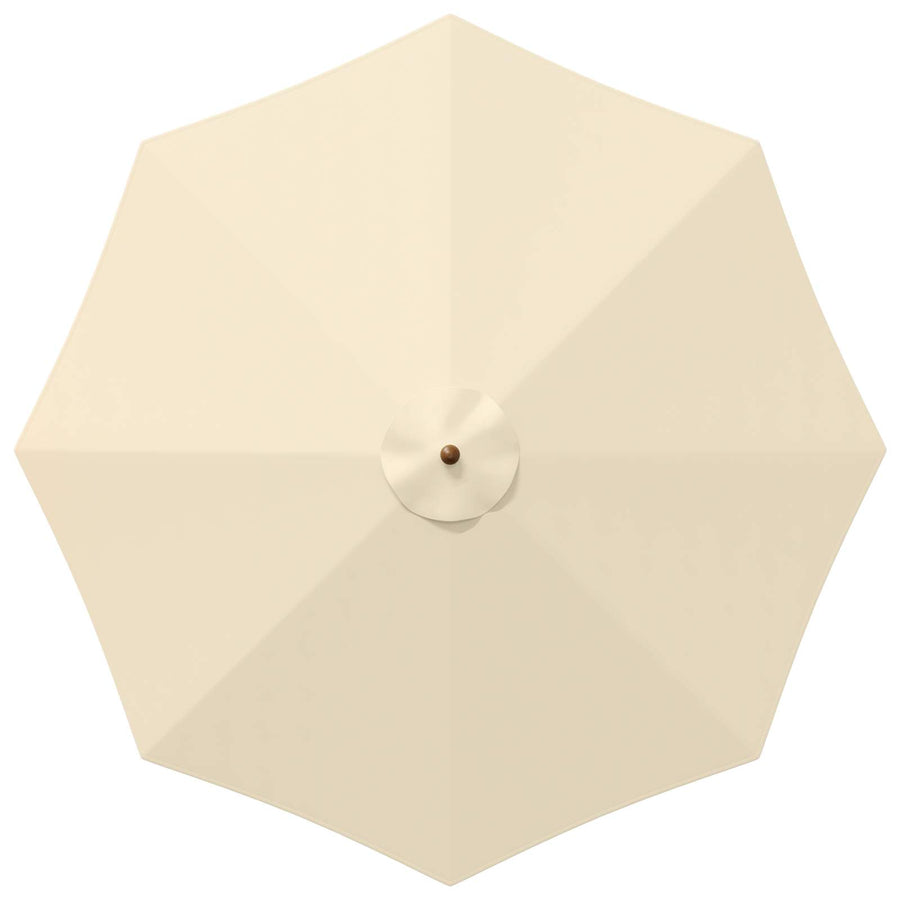 Parasol Ø 300 x 248 cm massief eucalyptushout Crèmewit