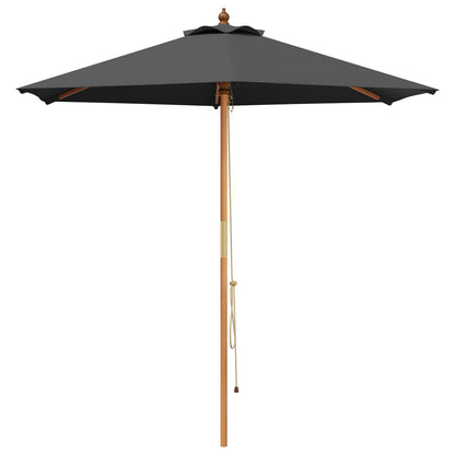 Tuinparasol Ø 240 x 237 cm massief eucalyptushout Antraciet