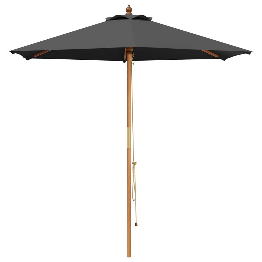 Tuinparasol Ø 240 x 237 cm massief eucalyptushout Antraciet