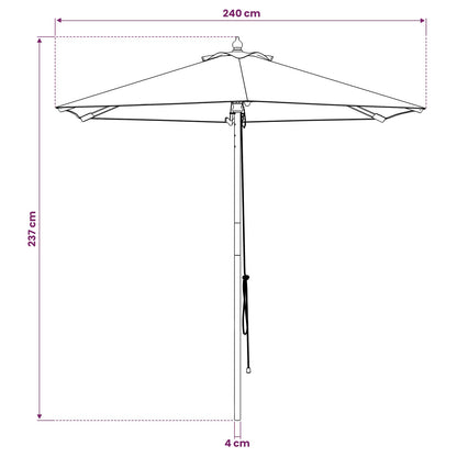 Tuinparasol Ø 240 x 237 cm massief eucalyptushout Antraciet