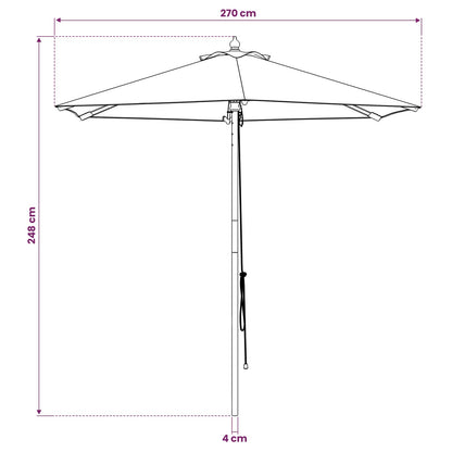 Tuinparasol Ø 270 x 248 cm massief eucalyptushout Antraciet