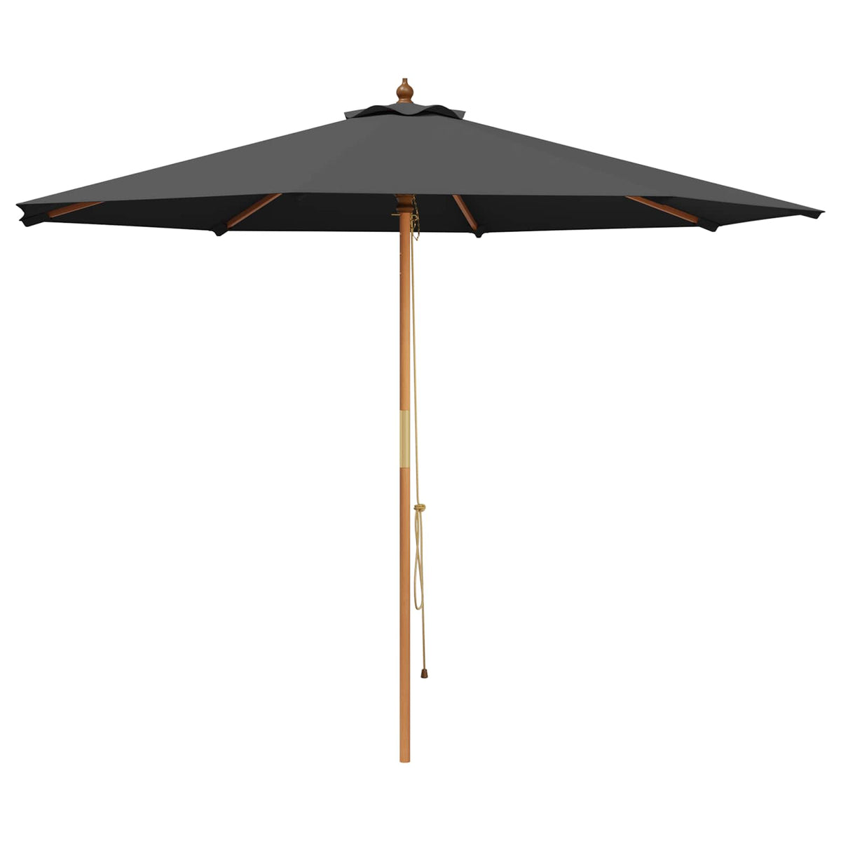 Tuinparasol Ø 300 x 248 cm massief eucalyptushout Antraciet
