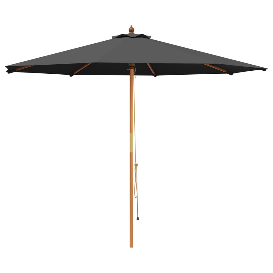 Tuinparasol Ø 300 x 248 cm massief eucalyptushout Antraciet
