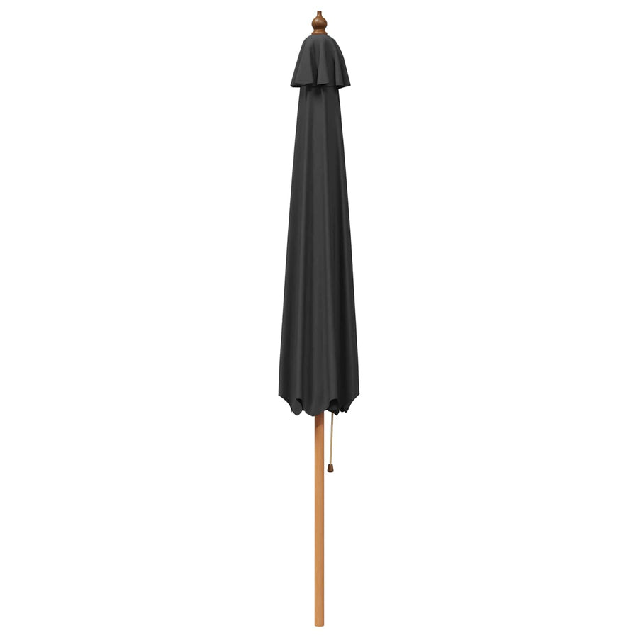 Tuinparasol Ø 300 x 248 cm massief eucalyptushout Antraciet