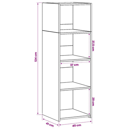 Hoge kast Oud hout 40 x 41 x 124 cm Bewerkt hout
