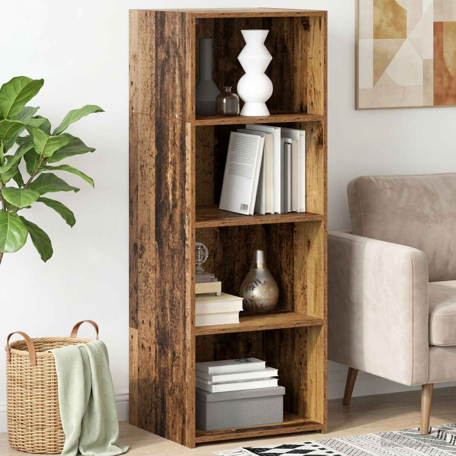 Hoge kast Oud hout 45 x 41 x 124 cm Bewerkt hout
