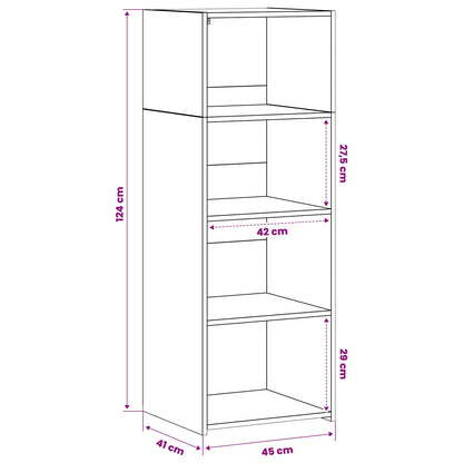 Hoge kast Oud hout 45 x 41 x 124 cm Bewerkt hout