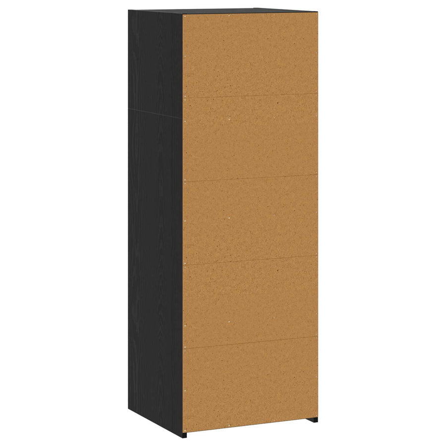 Hoge kast Zwart eiken 45 x 41 x 124 cm Bewerkt hout
