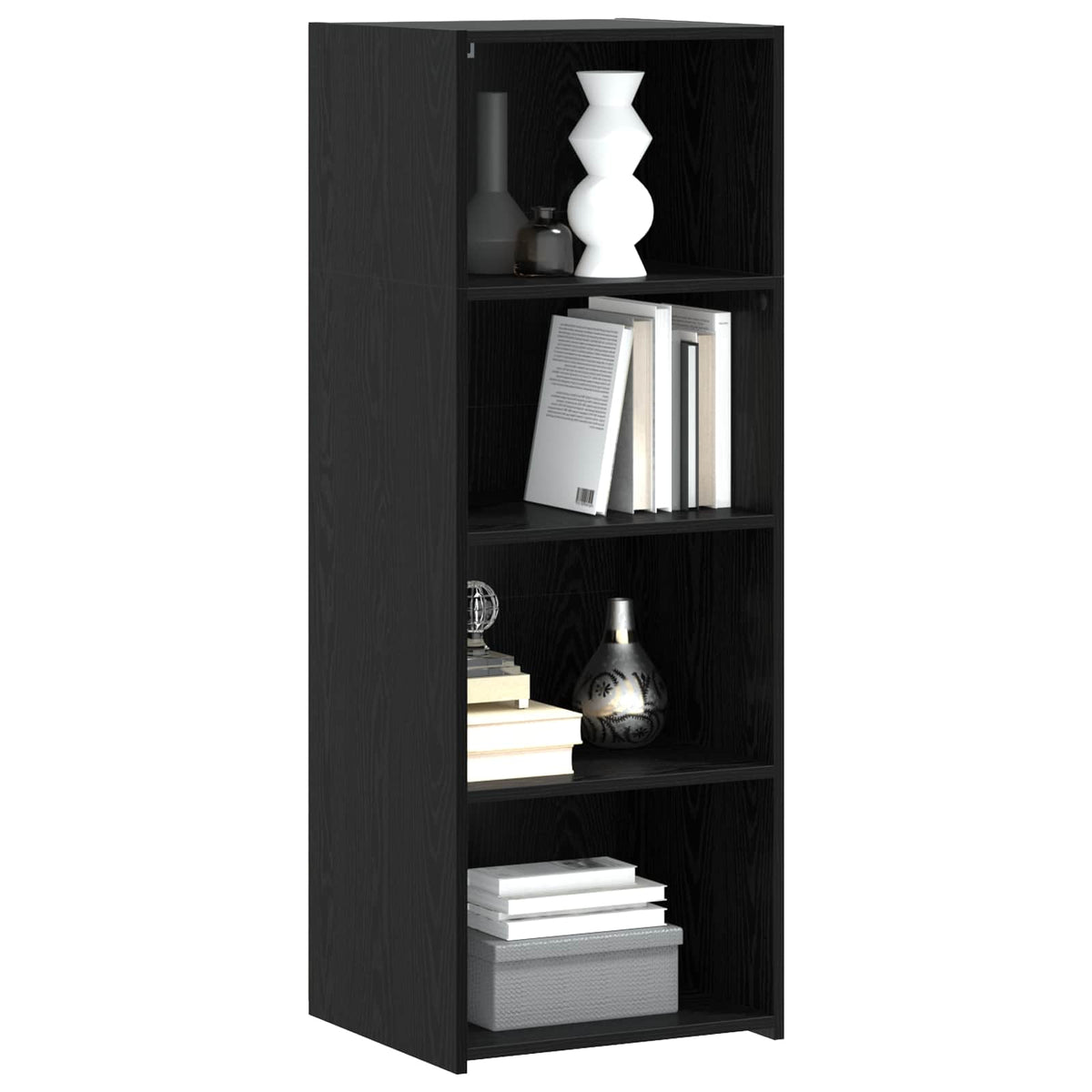 Hoge kast Zwart eiken 45 x 41 x 124 cm Bewerkt hout