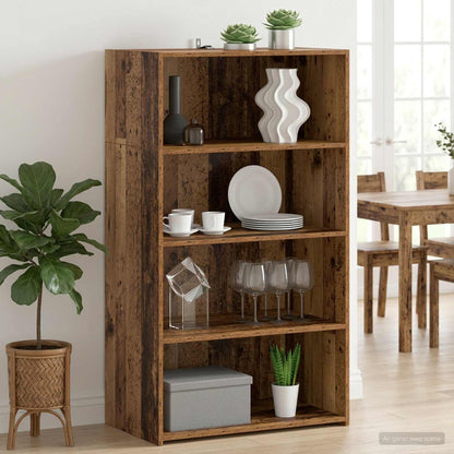 Hoge kast Oud hout 70 x 41 x 124 cm Bewerkt hout