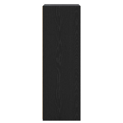 Hoge kast Zwart eiken 70 x 41 x 124 cm Bewerkt hout