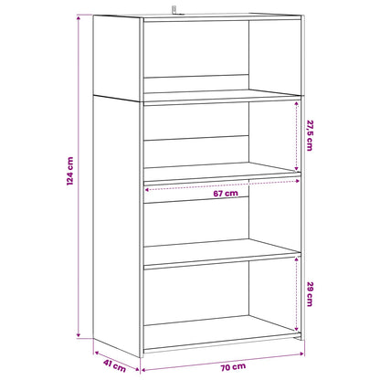 Hoge kast Zwart eiken 70 x 41 x 124 cm Bewerkt hout
