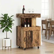 Serveertrolley 50x41x89 cm bewerkt hout eiken