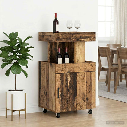 Serveerwagen Eikenhout 50 x 41 x 89 cm Bewerkt hout