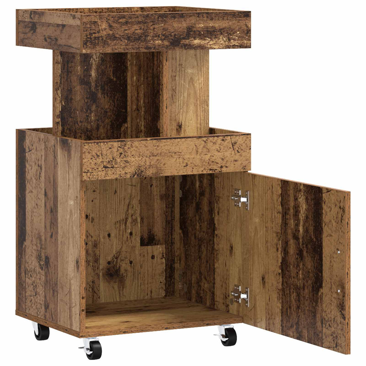 Serveerwagen Eikenhout 50 x 41 x 89 cm Bewerkt hout