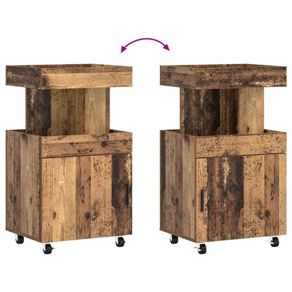 Serveerwagen Eikenhout 50 x 41 x 89 cm Bewerkt hout