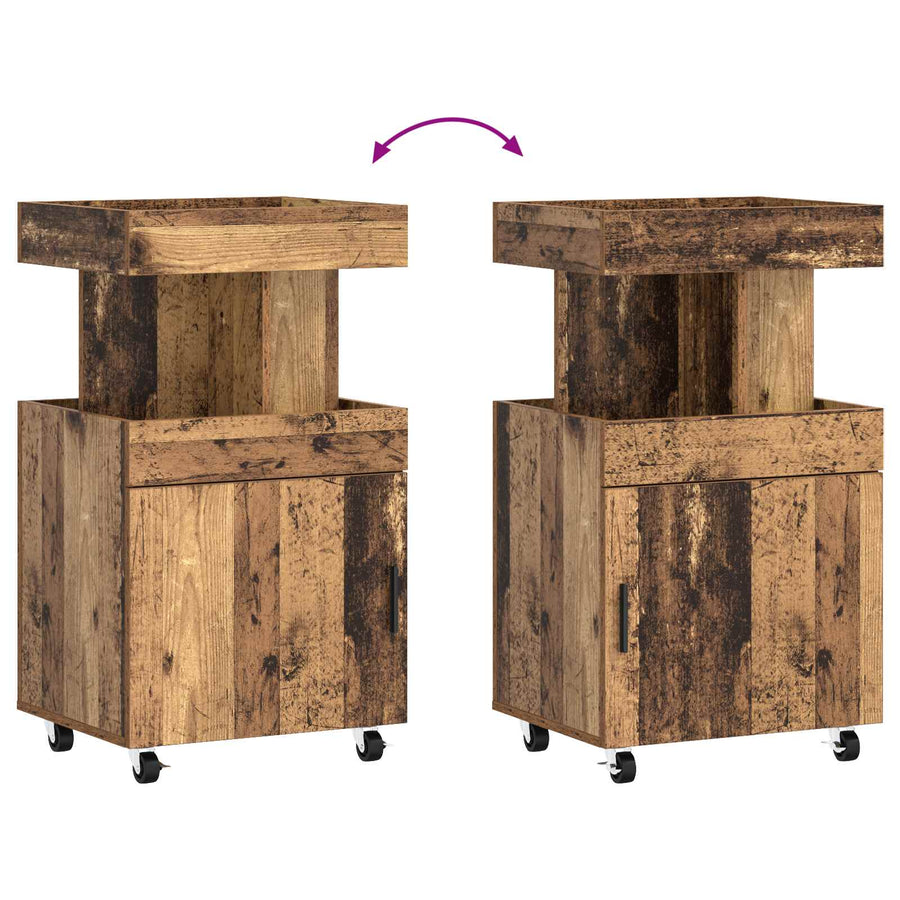 Serveerwagen Eikenhout 50 x 41 x 89 cm Bewerkt hout