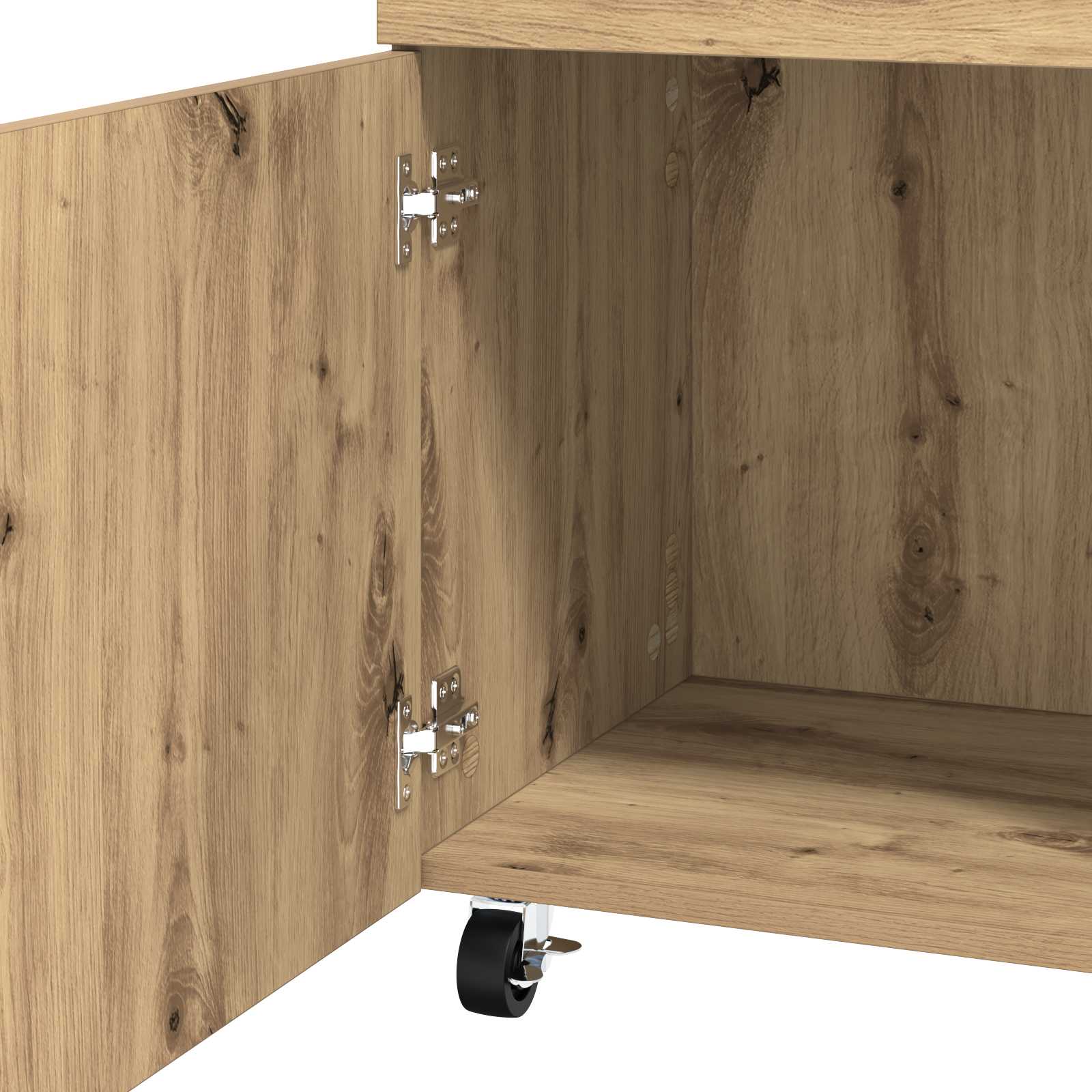 Serveerwagen Artisanaal eiken 50 x 41 x 89 cm Bewerkt hout