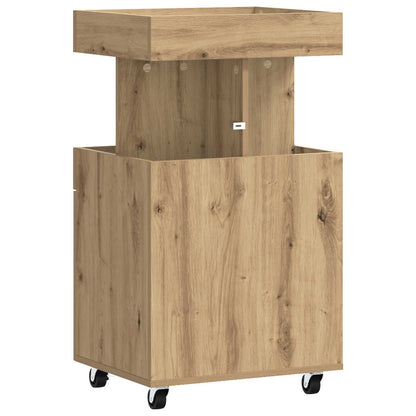 Serveerwagen Artisanaal eiken 50 x 41 x 89 cm Bewerkt hout