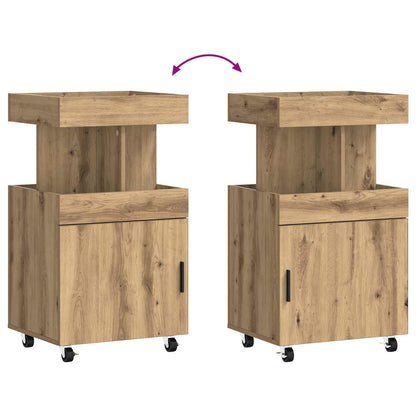 Serveerwagen Artisanaal eiken 50 x 41 x 89 cm Bewerkt hout
