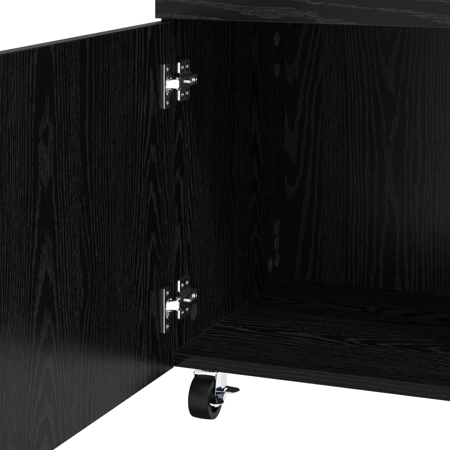 Serveerwagen Zwart eiken 50 x 41 x 89 cm Bewerkt hout