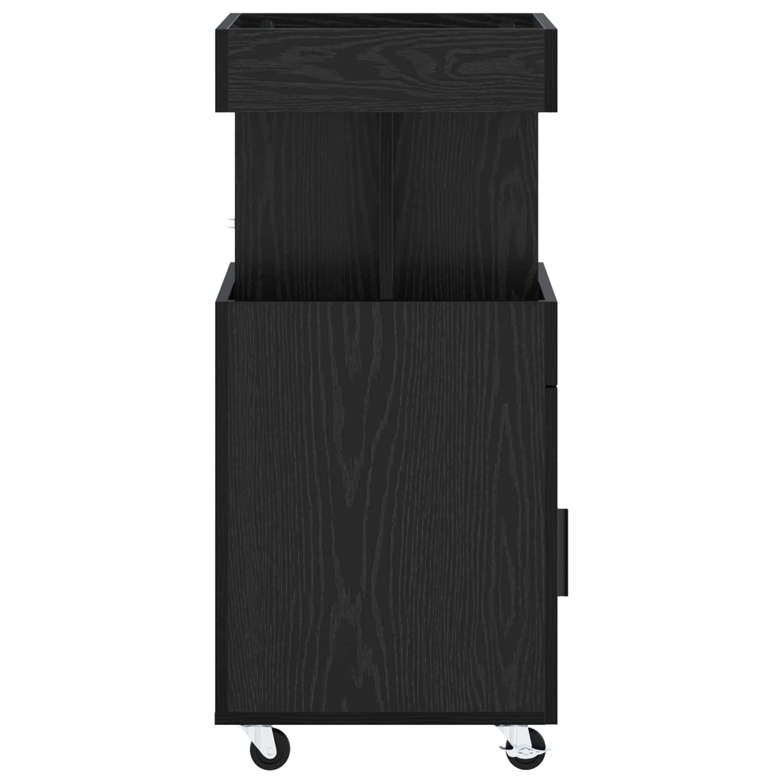 Serveerwagen Zwart eiken 50 x 41 x 89 cm Bewerkt hout