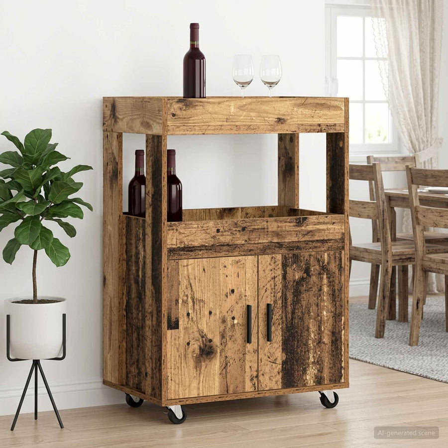 Bar Kar Eikenhout 60 x 39,5 x 89 cm Bewerkt hout