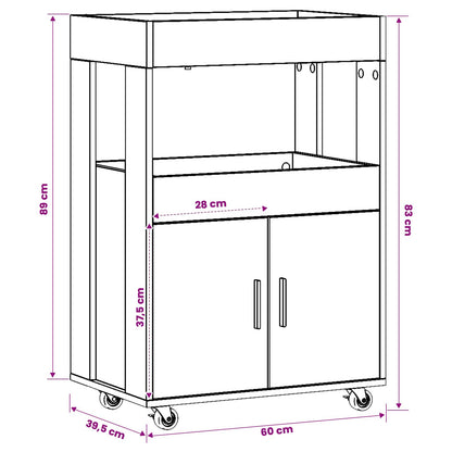 Bar Kar Eikenhout 60 x 39,5 x 89 cm Bewerkt hout