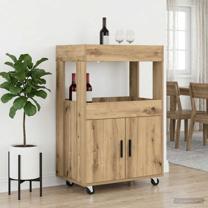 Bar Kar Artisanaal eiken 60 x 39,5 x 89 cm Bewerkt hout
