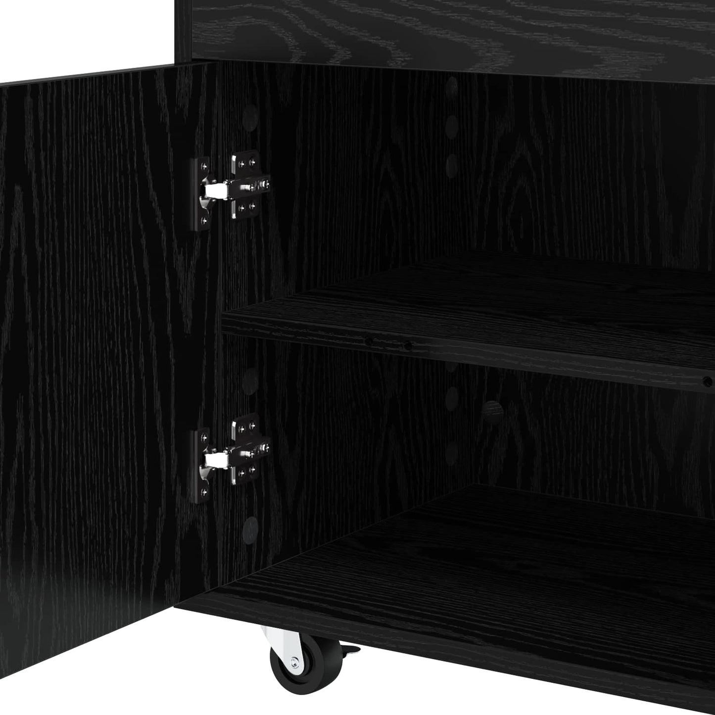 Bar Kar Zwart eiken 60 x 39,5 x 89 cm Bewerkt hout