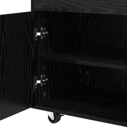 Bar Kar Zwart eiken 60 x 39,5 x 89 cm Bewerkt hout