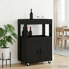 Barwagen zwart eiken 60x39,5x89 cm