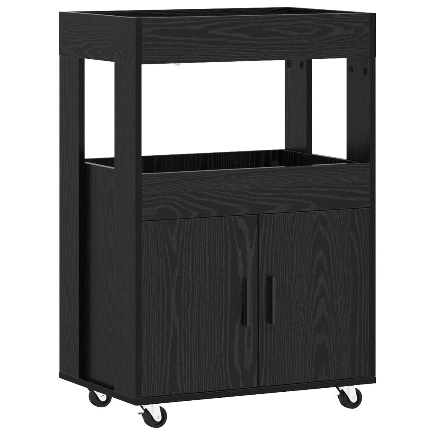 Bar Kar Zwart eiken 60 x 39,5 x 89 cm Bewerkt hout