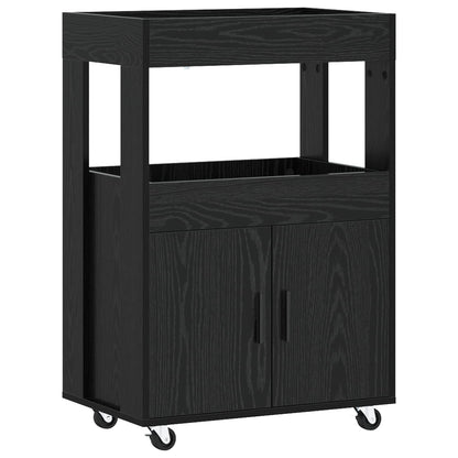 Bar Kar Zwart eiken 60 x 39,5 x 89 cm Bewerkt hout