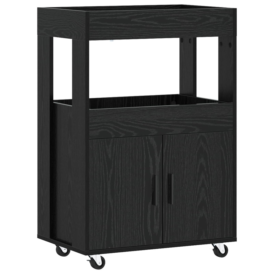 Bar Kar Zwart eiken 60 x 39,5 x 89 cm Bewerkt hout