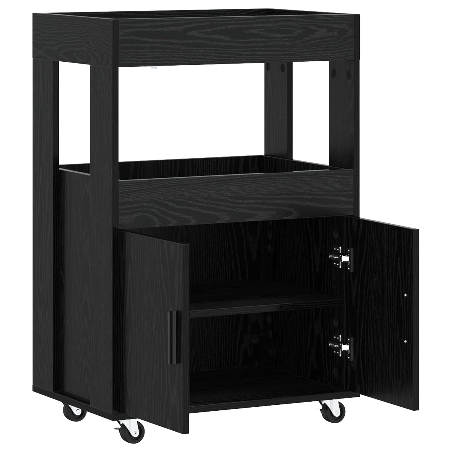 Bar Kar Zwart eiken 60 x 39,5 x 89 cm Bewerkt hout