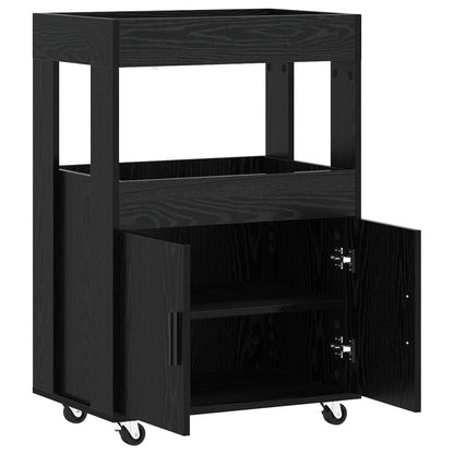 Bar Kar Zwart eiken 60 x 39,5 x 89 cm Bewerkt hout