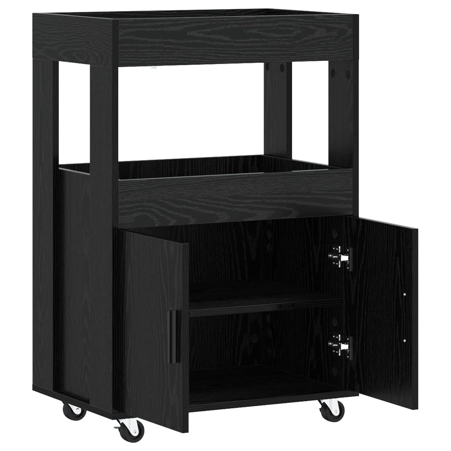 Bar Kar Zwart eiken 60 x 39,5 x 89 cm Bewerkt hout