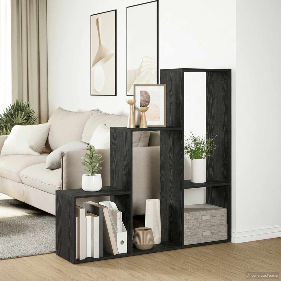 Kamerscherm Boekenkast 123 x 29 x 123 cm Bewerkt hout