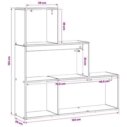 Kamerscherm Boekenkast 123 x 29 x 123 cm Bewerkt hout