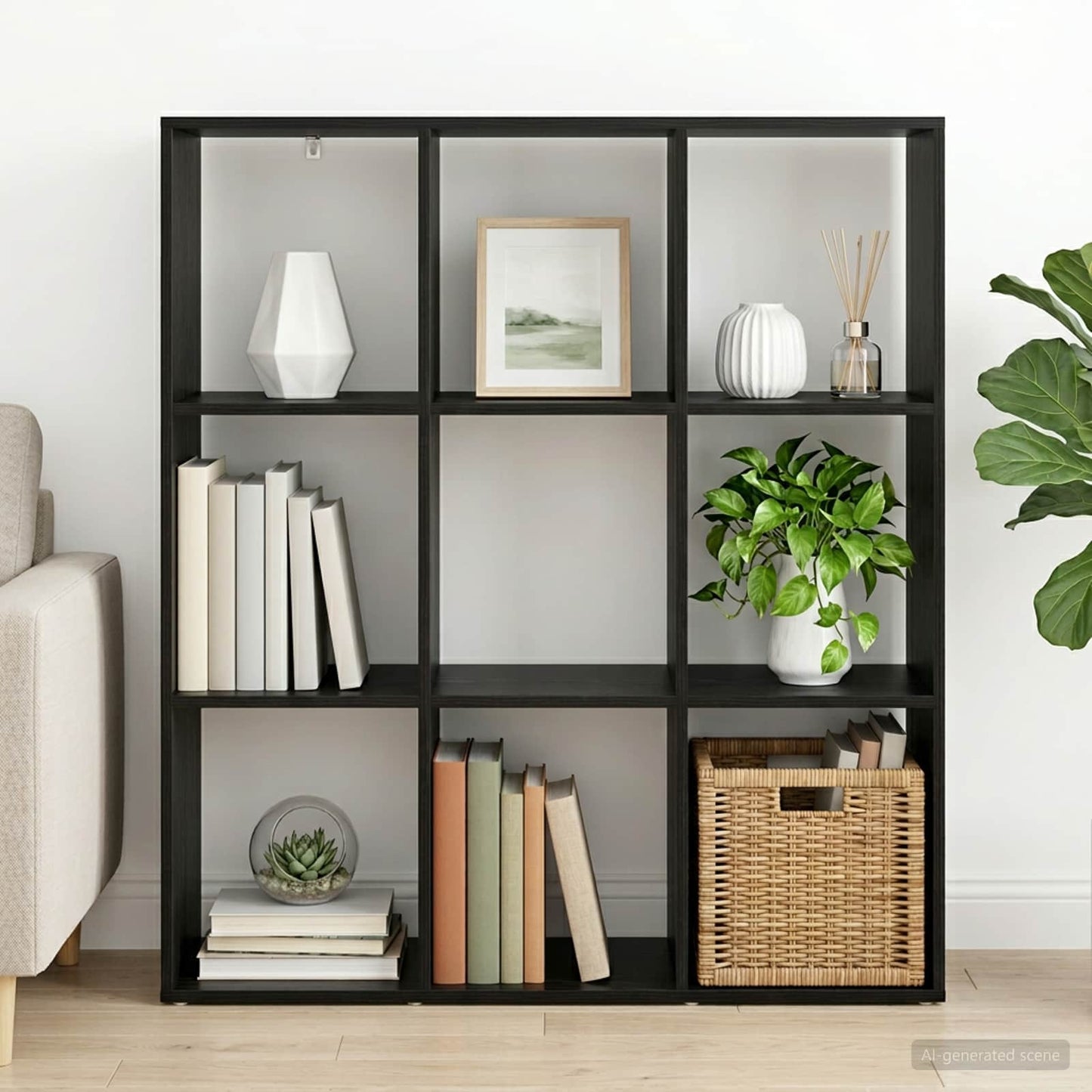 Boekenkast 102 x 29 x 103,5 cm Bewerkt hout Zwart eiken