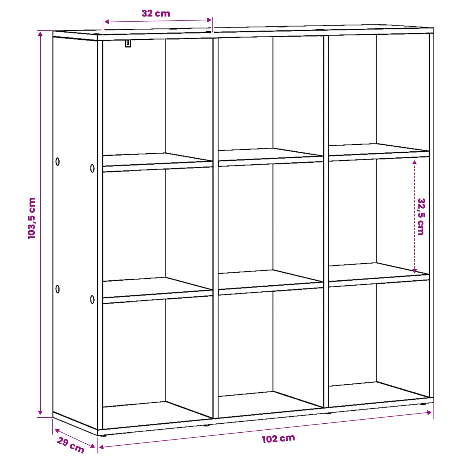 Boekenkast 102 x 29 x 103,5 cm Bewerkt hout Zwart eiken