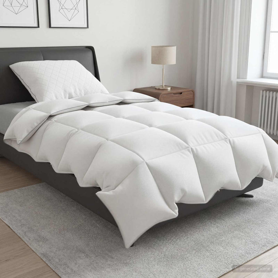 90% ganzen dons dekbedset FULDA 2 st 140 x 200 cm Winter Wit