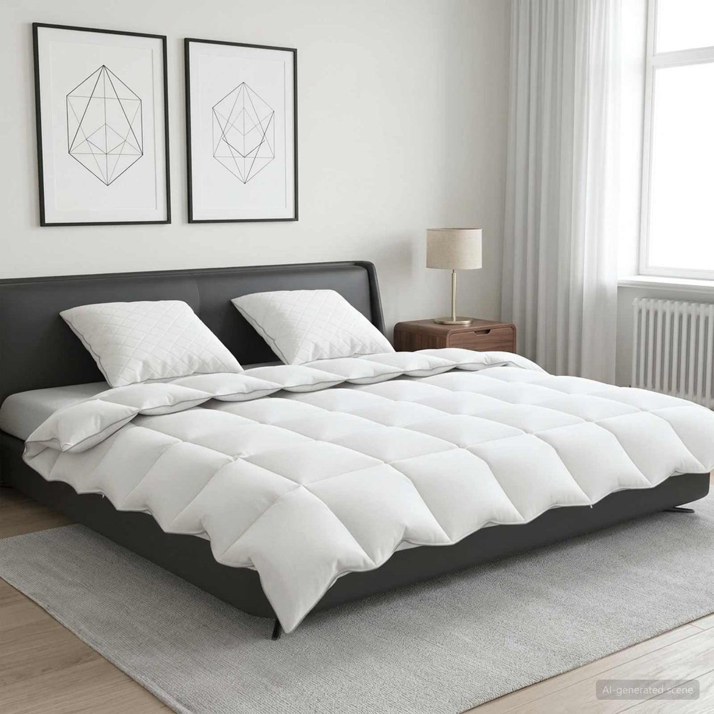 90% ganzen dons dekbedset FULDA 3 st 200 x 240 cm 210 GSM Wit
