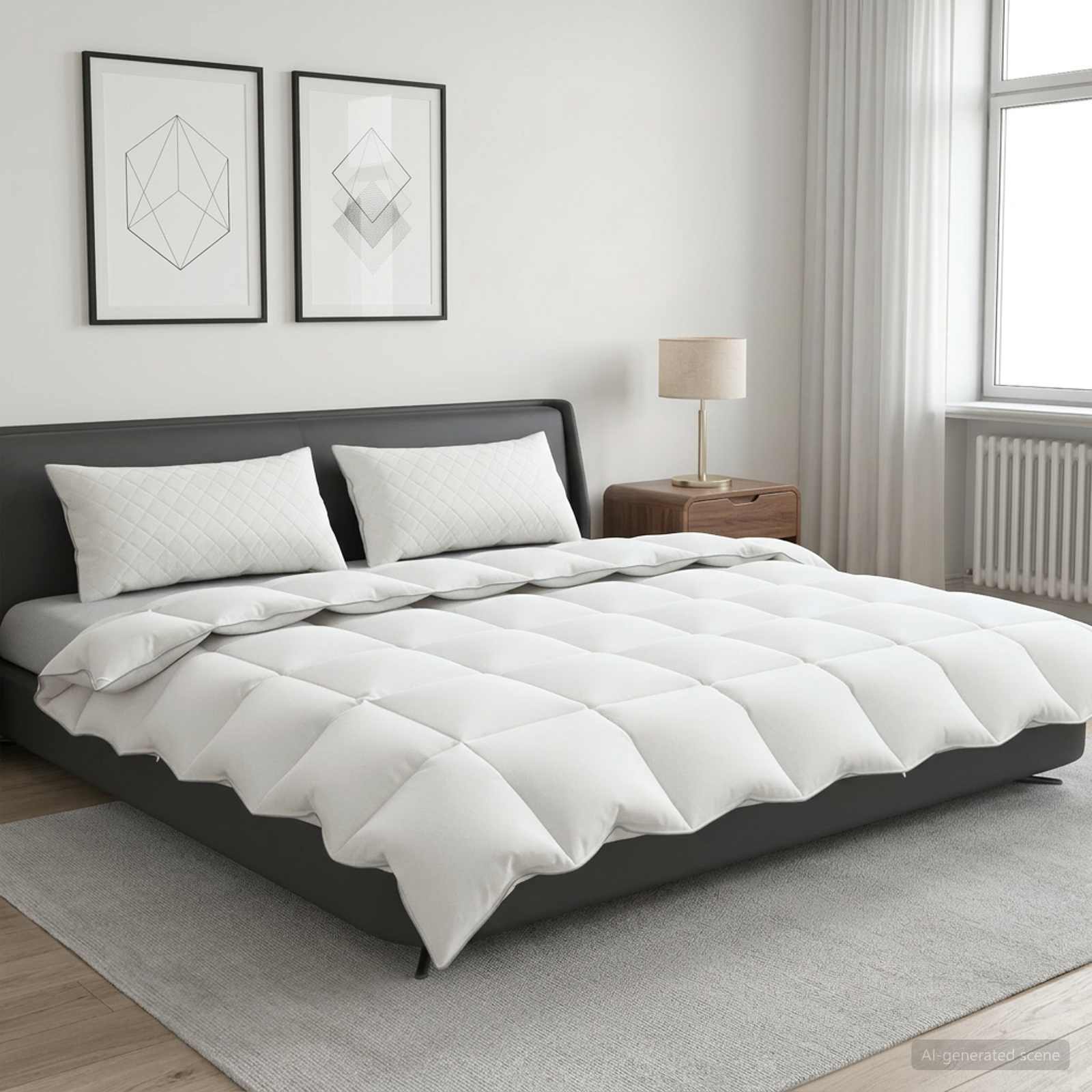 90% ganzen dons dekbedset FULDA 3 st 200 x 240 cm 210 GSM Wit