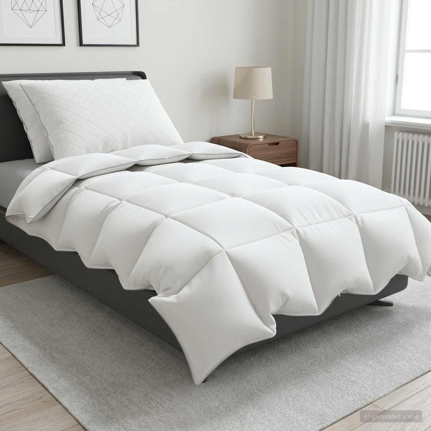 90% ganzen dons dekbedset FULDA 3 st 140 x 220 cm 210 GSM Wit